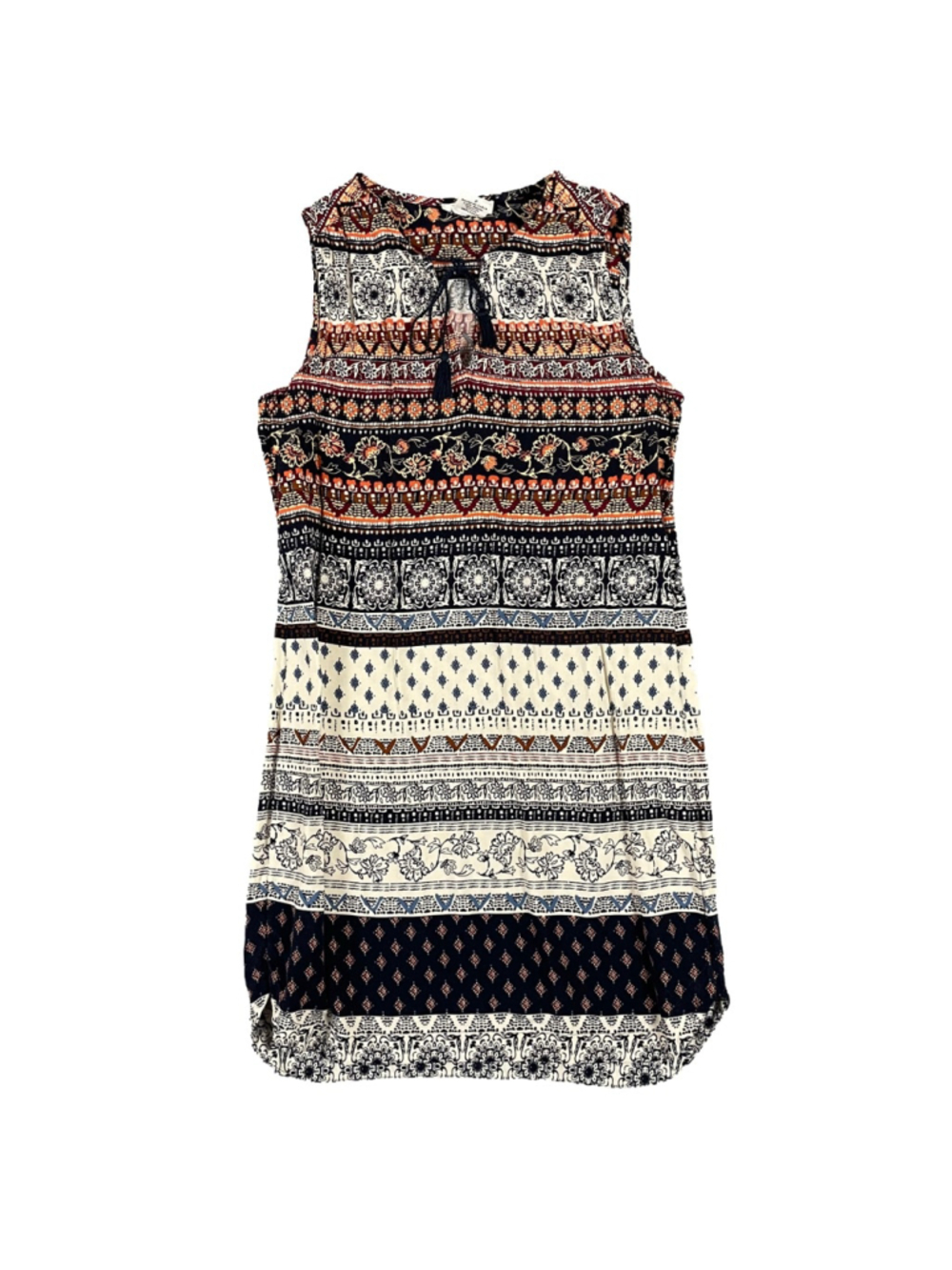 BeachLunchLounge Boho Festival Shift Dress Small Tribal Tassel Sleeveless